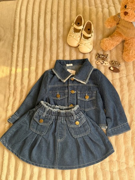 طقم جينز جكيت وتنورة